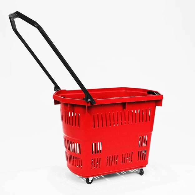 Vedettävä ostoskärry punainen 